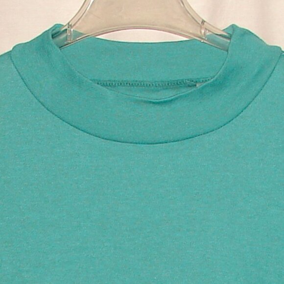 Vtg International Sportswear Mock Neck Pullover TOP, Plus Size 3X, Seafoam Green - Picture 2 of 6